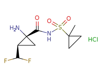 (1R, 2R) -1-amino-2- (difluorometyyli) -n- (1-metyylisyklopropyylisulfonyyli) syklopropanekarboksamidihydrokloridi (1360828-80-3)