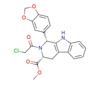 (1R, 3R) - 1- (1,3-bentsodioksoli-5-yyli) -2- (klooriasetyyli) -2,3,4,9-tetrahydro -1H-pyrido [3,4-B] indoli-3-karboksyyli happo metyyliesteri (CAS: 171489-59-1)