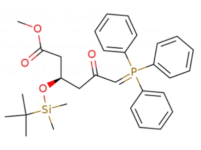 Metyyli (3r) - 3- (tert-butyldimetyylisilyylioksi) -5-okso-6-trifenyylifosfororanyylideneheksanoaatti (CAS: 147118-35-2)